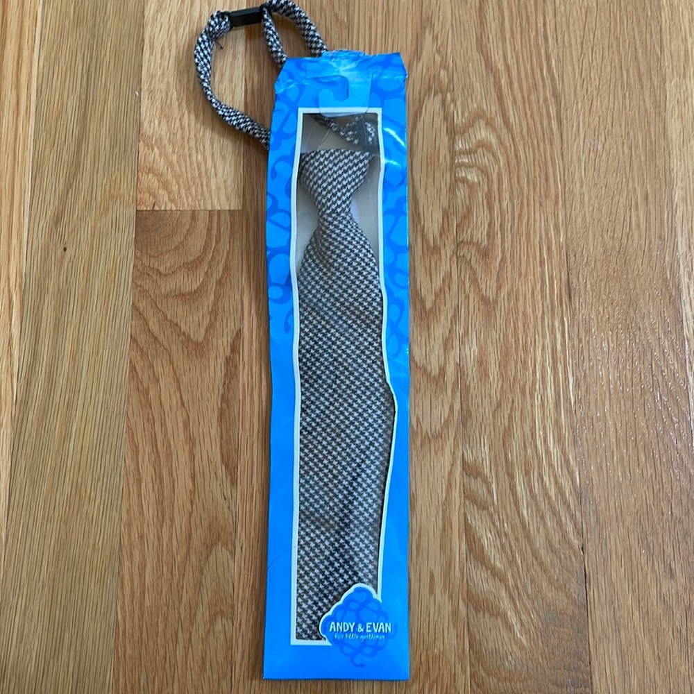 Andy and Evan toddler neck tie houndstooth wool pattern size 24/4T